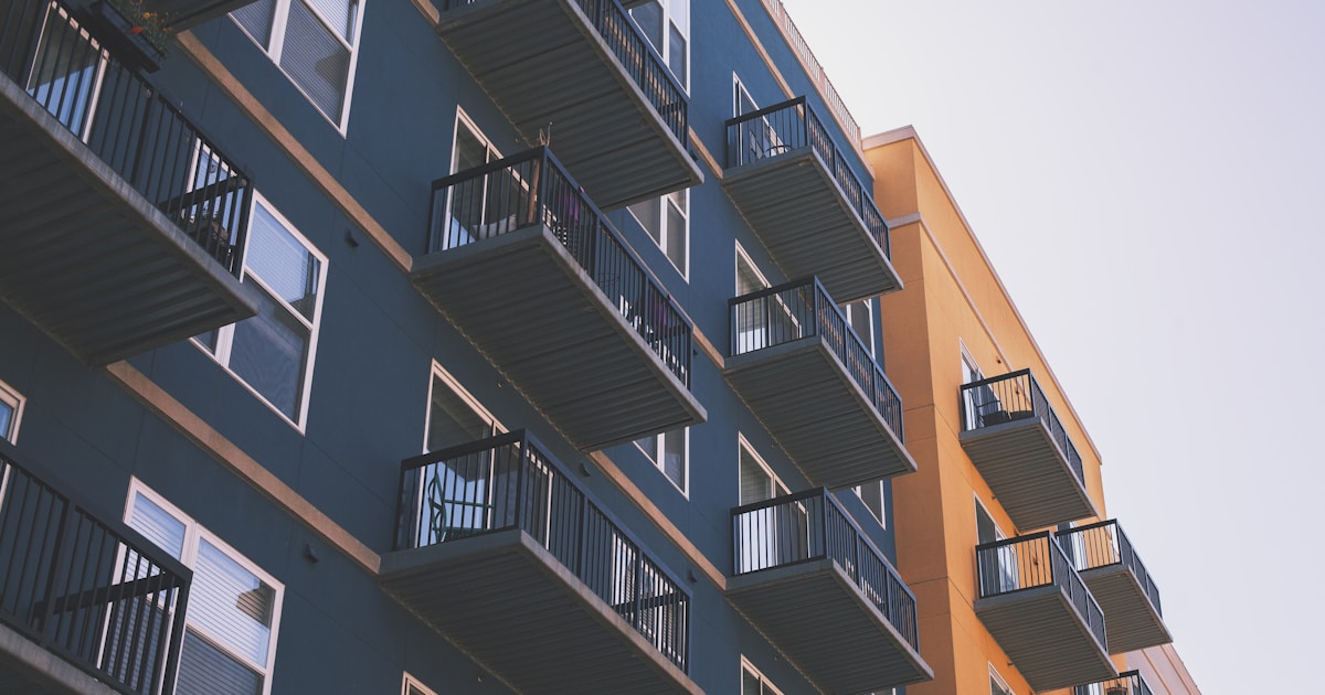 Canberra office buildings and apartments at sunset