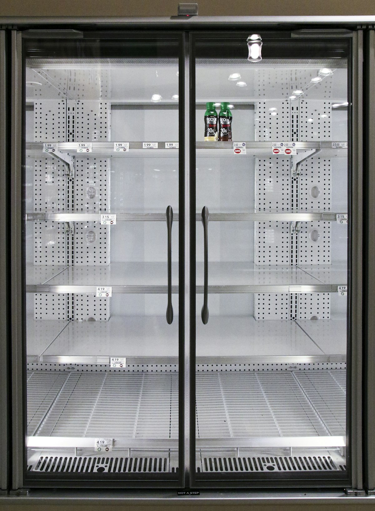 Well-stocked pantry shelves with emergency food supplies