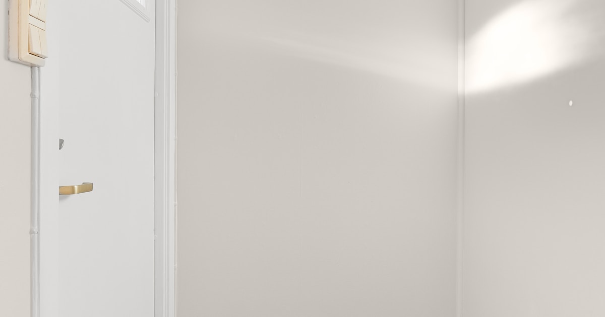 Empty interior with timber flooring and white walls