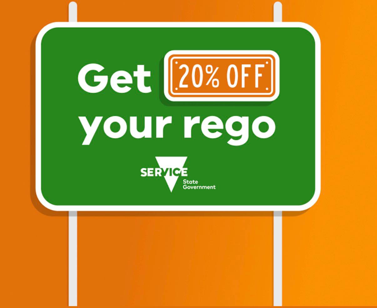 VIC rego rebate sign